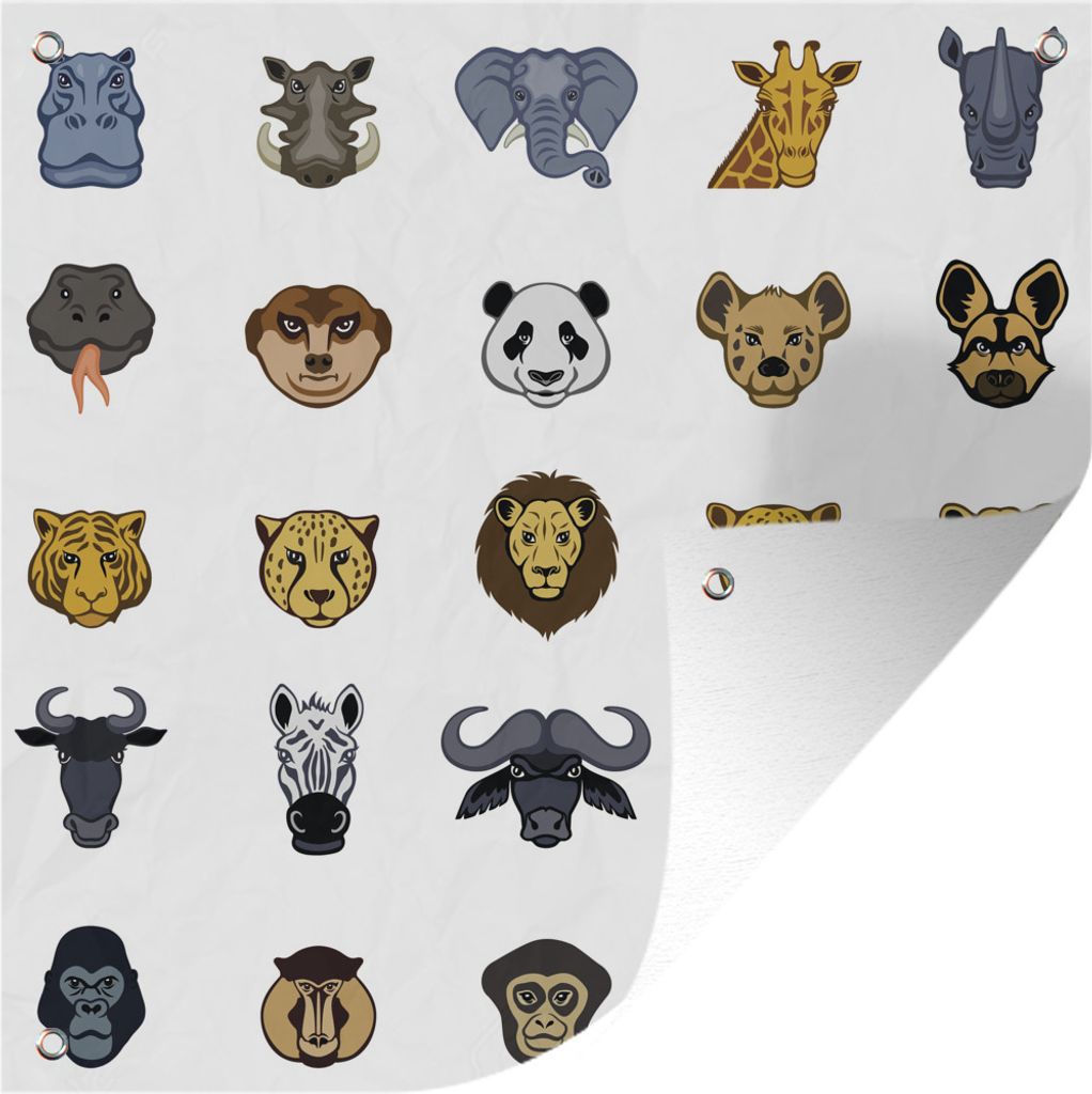 MuchoWow 50x50 cm Outdoor-Poster Gartendeko Sichtschutz Garten Poster für den Garten Eine Illustration der großen Fünf unter den Emoji