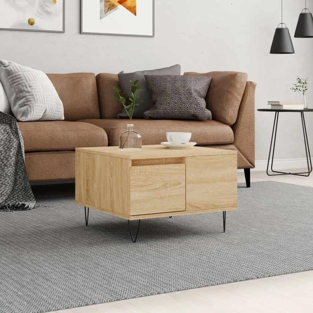 The Living Store Tavolino Salotto 55x55 cm | Rovere Sonoma Resistente