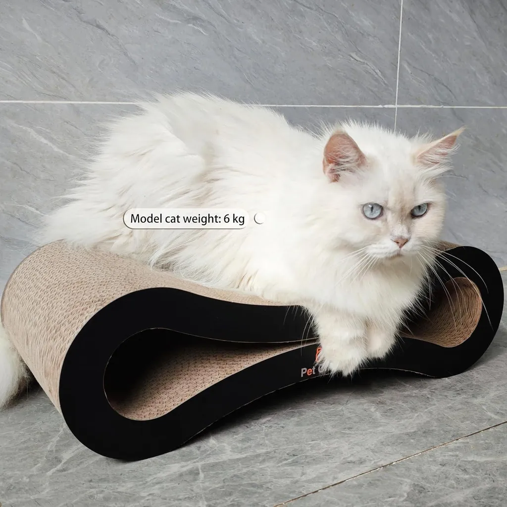 Griffoir chat pour protéger vos meubles avec jouet et carton ondulé 50cm