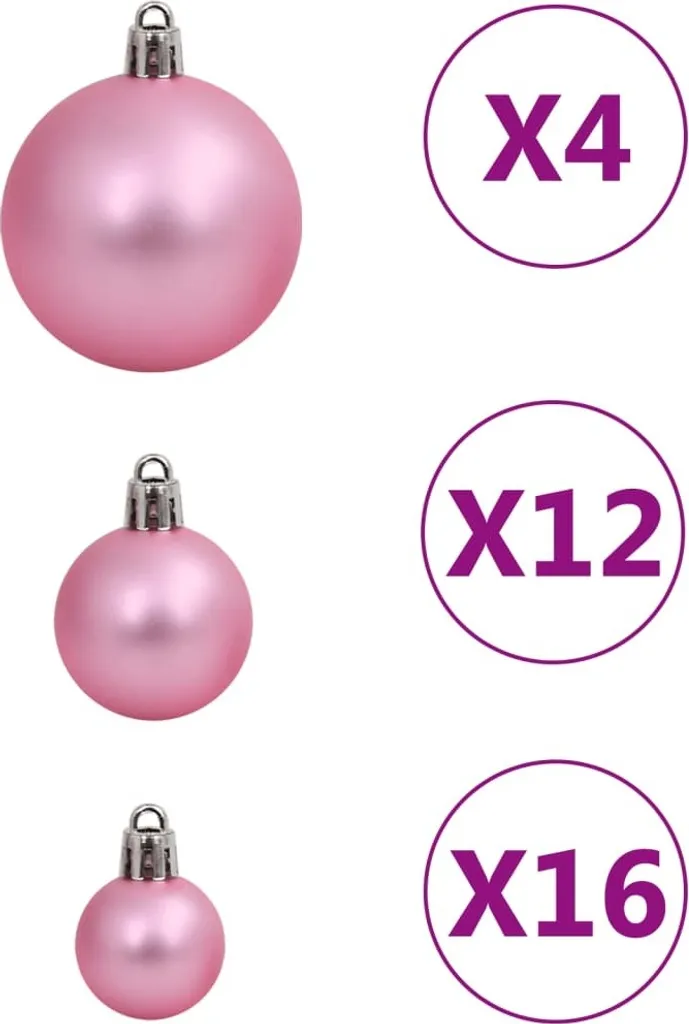 Décorations de Noël Rosa : lot de 111 boules incassables légères
