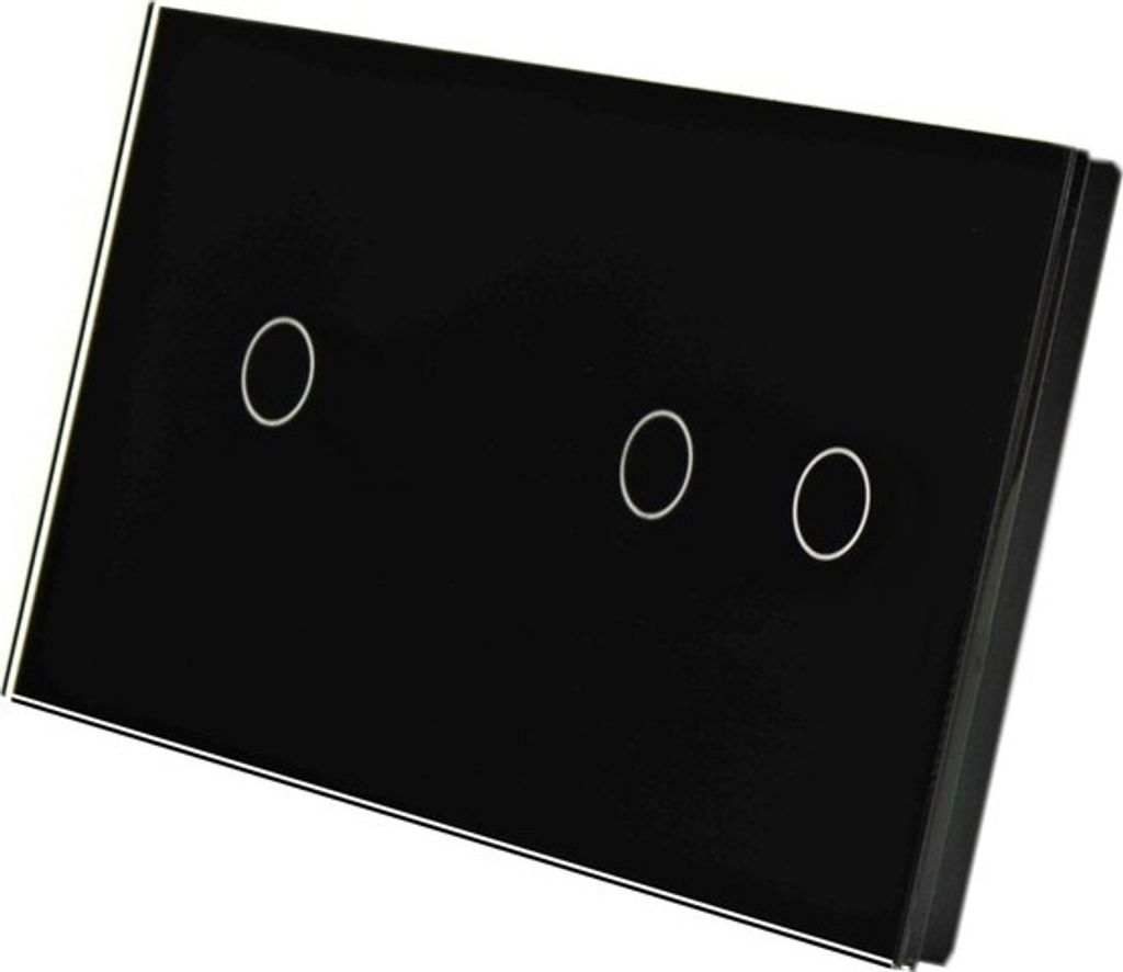 Touchschalter Panel 1+2 Glas schwarz Qtouch Wandschalter ohne Modul