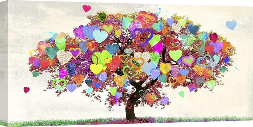 Sublimez un mur vide avec ce tableau Pop Art Tree of Love 120x60 cm