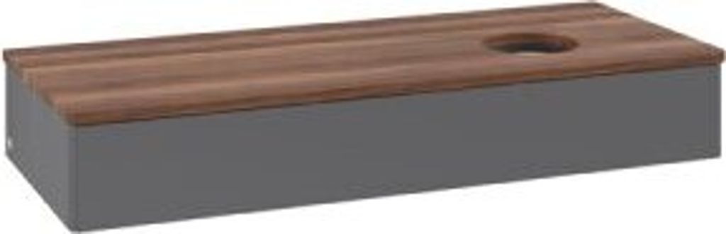 V&B Waschtischunterschrank ohne Frontstruktur Antao 120x19x50cm, WBP w. wal, Anthrac. m Lac