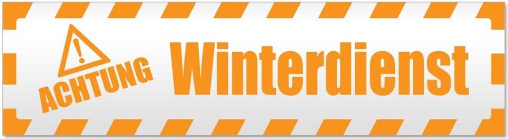 Kiwistar - Autoaufkleber - Orange - 20 x 5,3 cm - Achtung Winterdienst gestreift - Hinweis Aufkleber Sticker für Auto, Kfz, Fahrrad, PKW, LKW