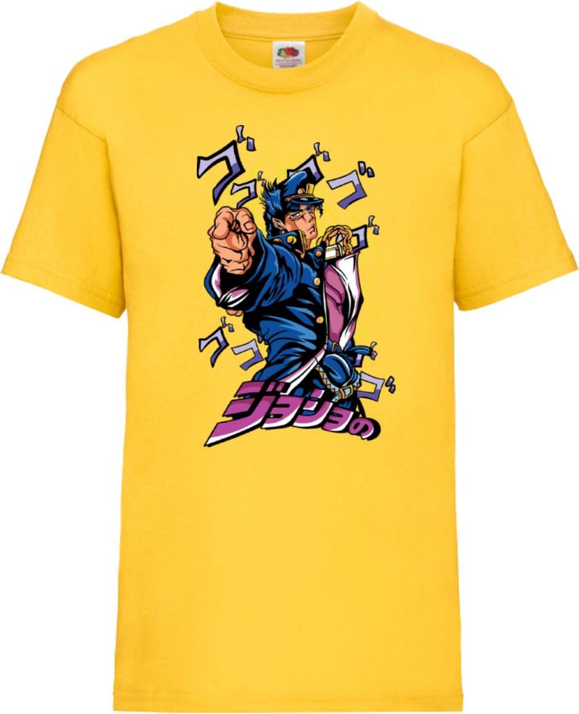 Kinder T-Shirt Japan Animation Manga Anime Comics Jojo'S Anime manga Bizarre Adventure Jotaro Kujo Var-004 Jotaro Kujo, 12-13 Jahr - 152 / Gelb