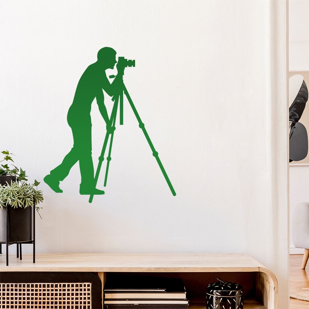 Fotograf Fotografie Figur Wandtattoo Wandaufkleber Wall Sticker - Dekoration, Küche, Wohnzimmer, Schlafzimmer, Badezimmer
