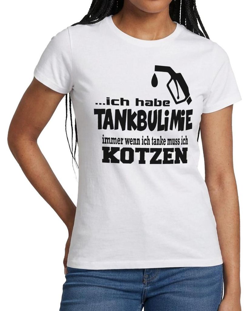 Spreadshirt Tankpreise | Tankbulimie | Tankpreise Zum Kotzen Frauen T-Shirt, XL, Weiß