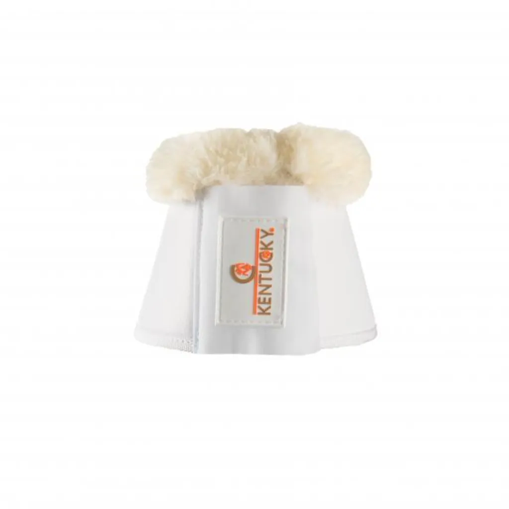 Kentucky Horsewear Campane per zoccoli in pelle d'agnello Campane da salto bianco/naturale L