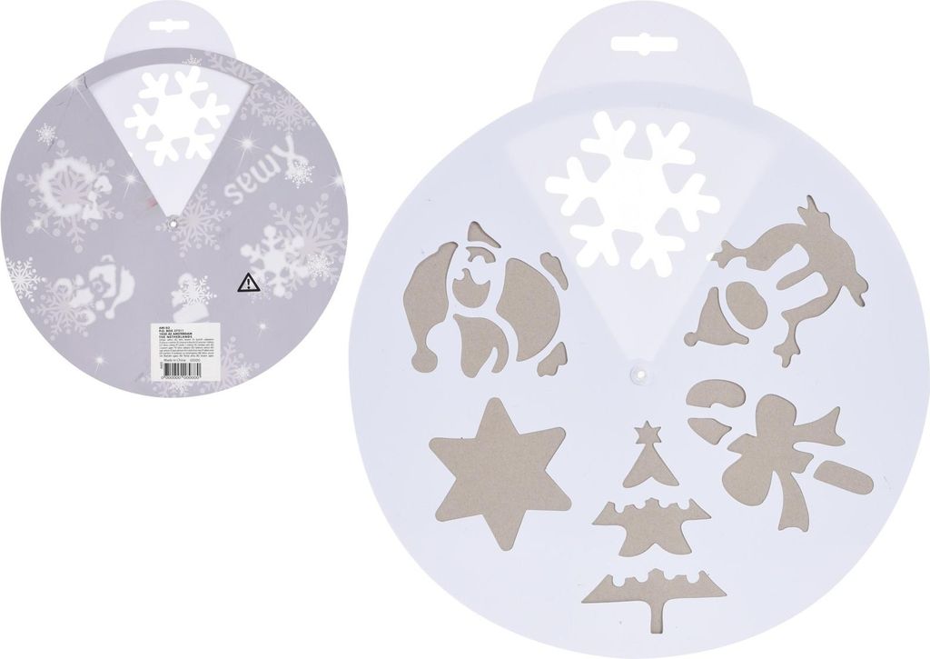 Schneespray-Schablonen 30 cm – 6 Muster für Weihnachtsdekoration