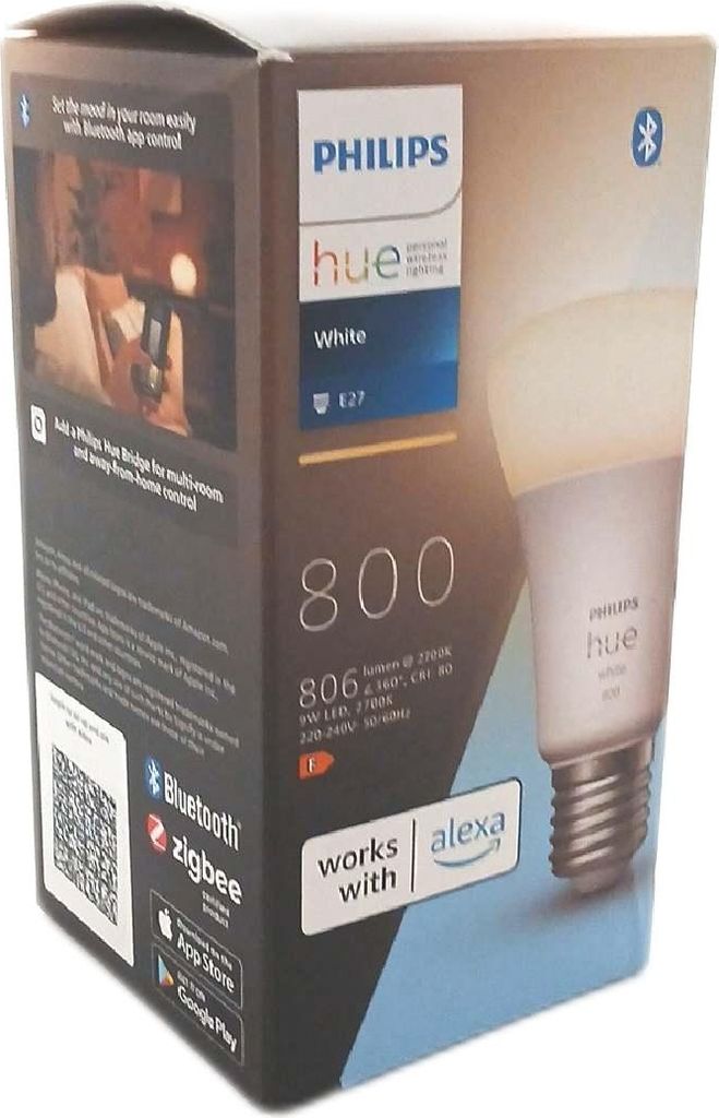 Philips Hue White LED Lampe E27 806 Lumen Bluetooth kompatibel Lichtsteuerung Smart Home