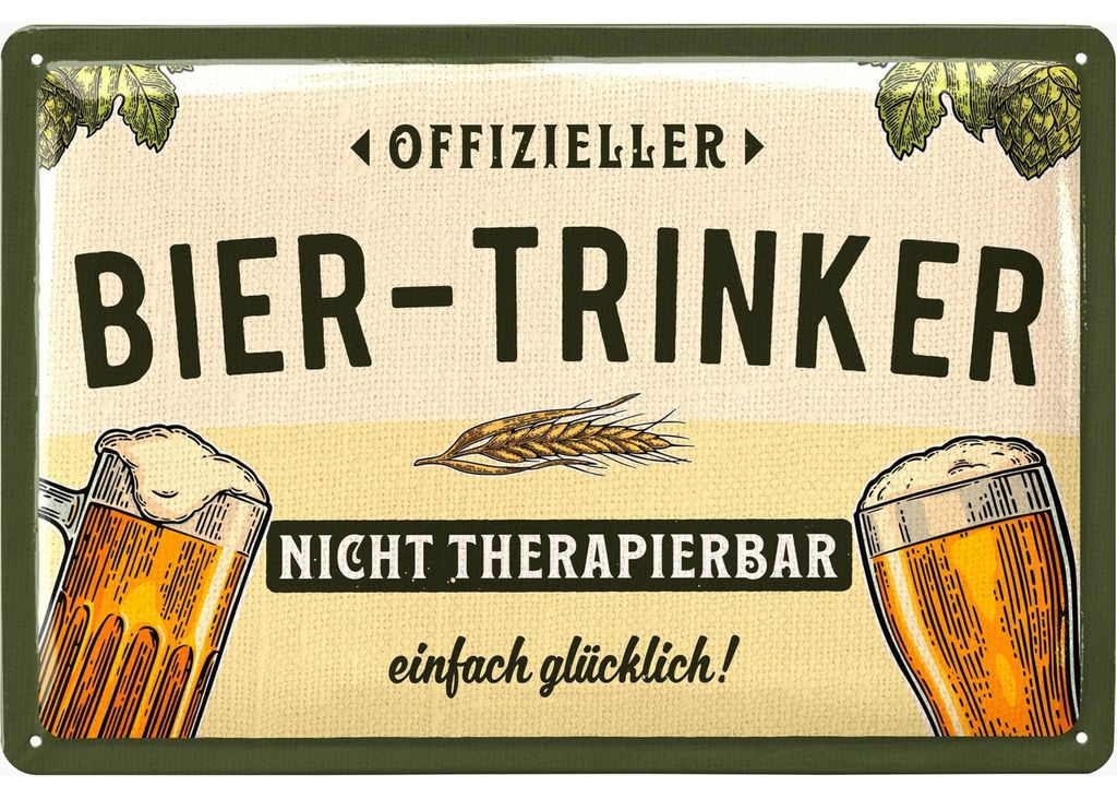 LANOLU Retro Blechschild BIER lustiges Sprüche Produktbild 