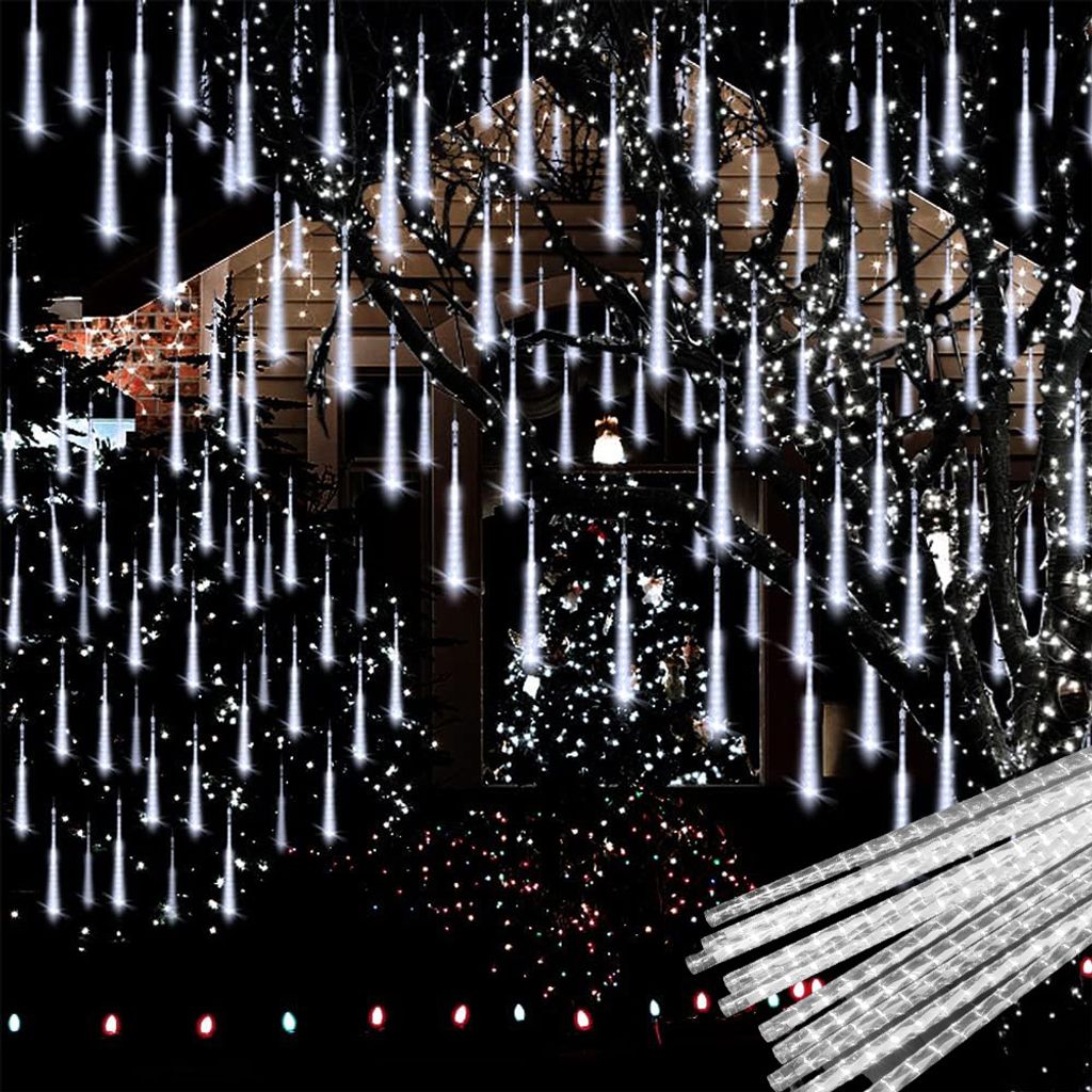 Lichterkette Außen LED Meteorschauer Lichterregen Schneefall Lichter Wasserdicht Weihnachten Beleuchtung für Hochzeit Party Garten Baum Dekoratio...