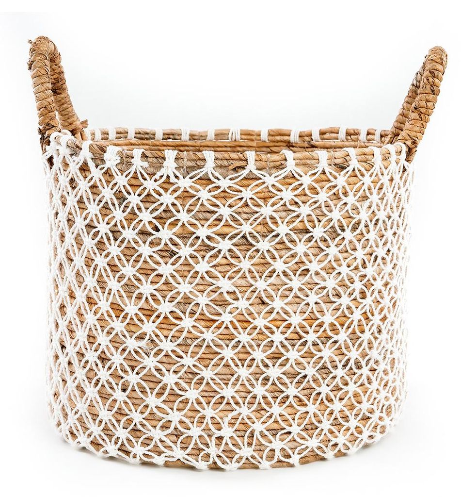 Bazar Bizar Der Gekreuzt Genähte Makramee-Korb - L