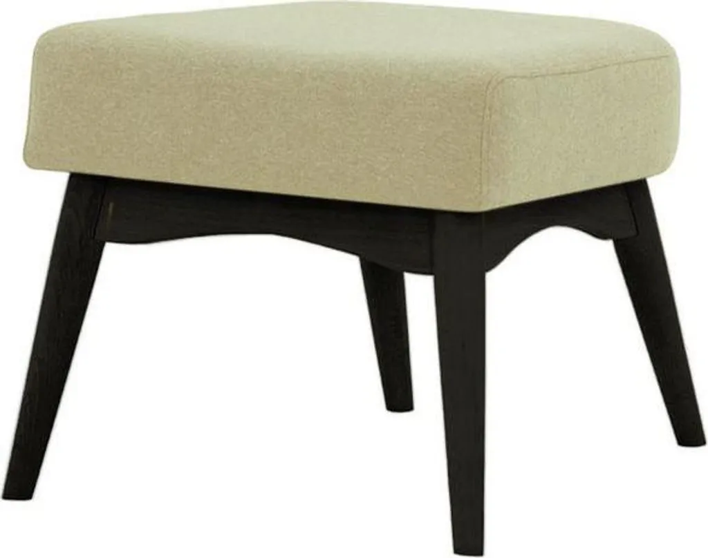 Pouf repose-pied noir Savano Baku 15 en tissu doux pour salon moderne