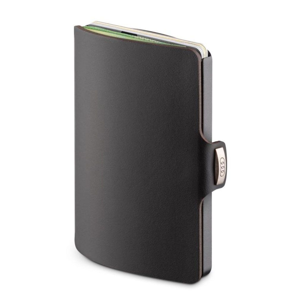 Audi I-Clip Slim Wallet Geldbörse schwarz, 8,8x6,5x1,6 cm, Produktbild 