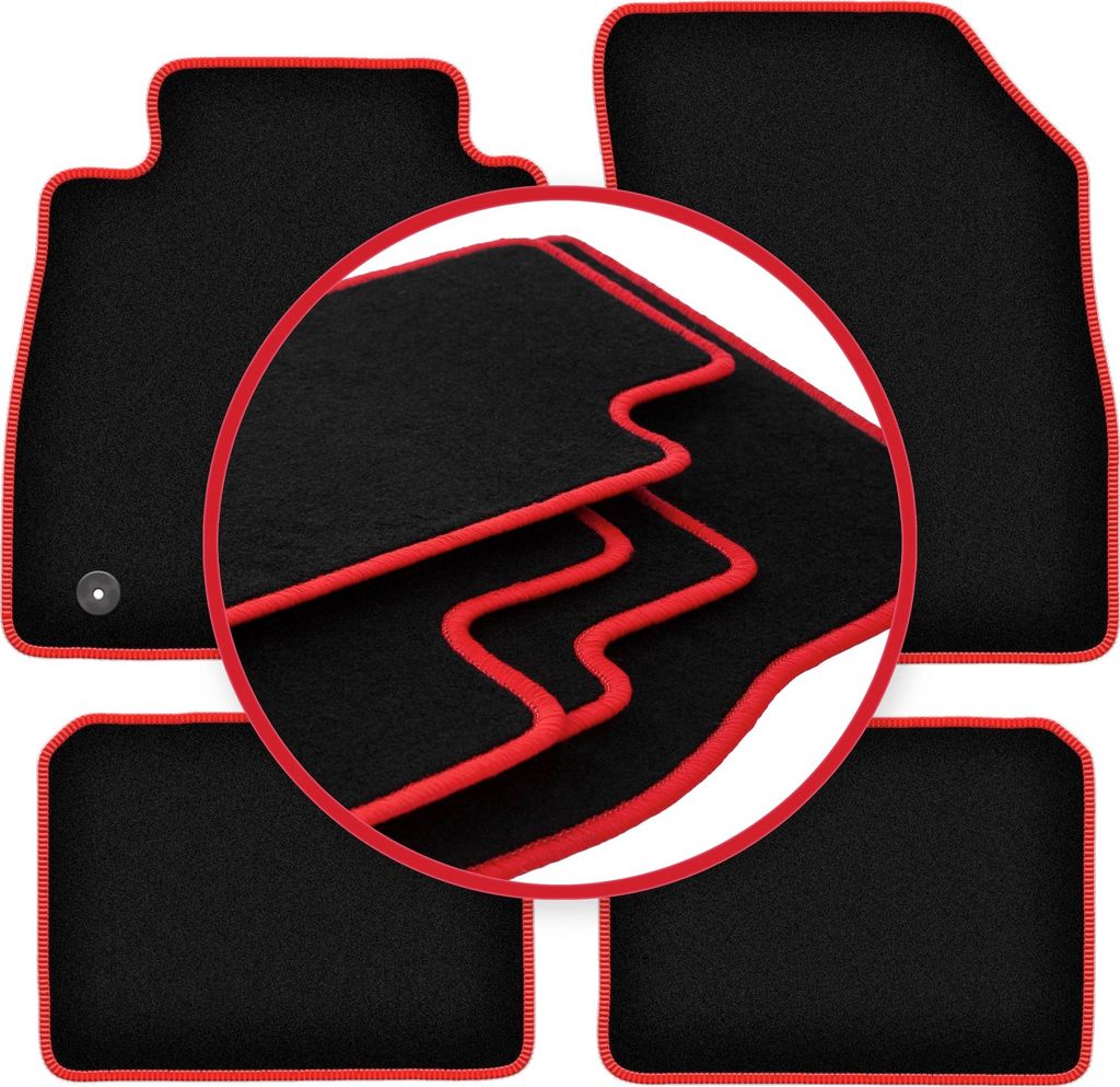 CARLUX-RED Autofußmatten für: Nissan Micra K14 Fließheck (2017-)