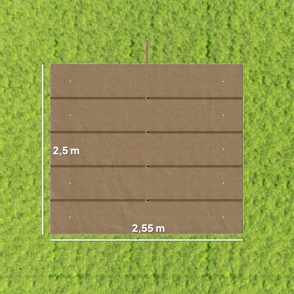 Toit de remplacement pour pergola en polyester marron extensible 3x4m