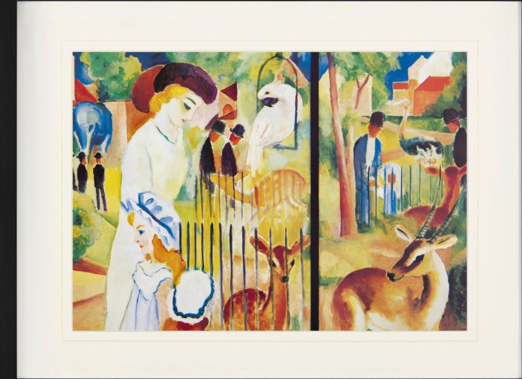 August Macke Gerahmtes Bild Mit Edlem Passepartout | Wand-Bilder | Im Bilderrahmen - Großer Zoologischer Garten, 1912 (60 x 80 cm)