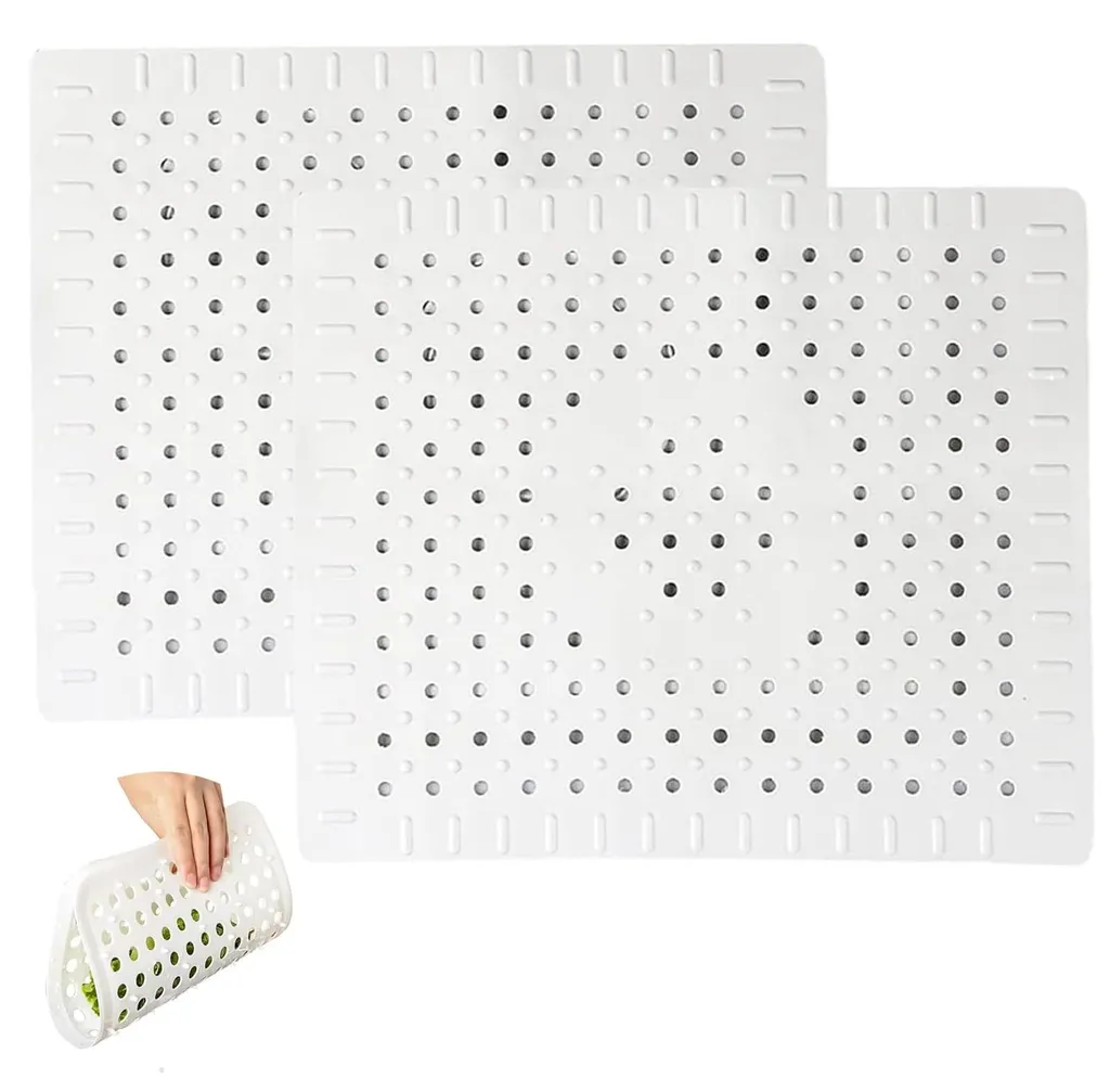 Tapis pour évier de cuisine en PVC alimentaire gris gris anti-chocs x2