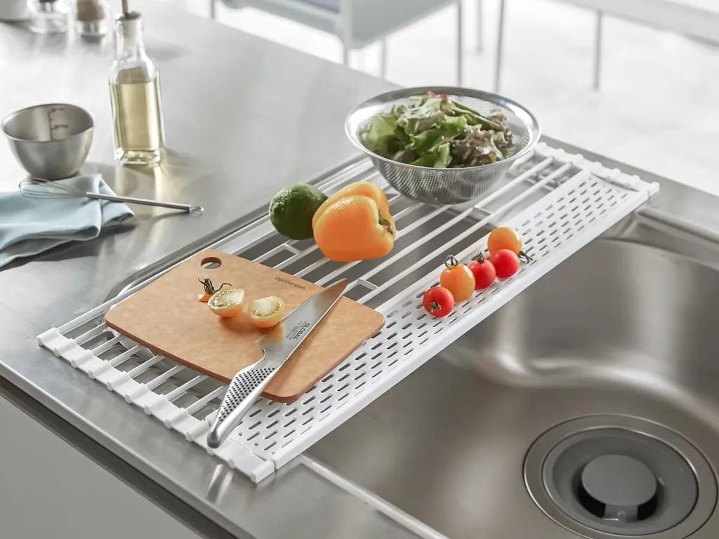Petit Égouttoir à Vaisselle pour Studios et Kitchenettes - Blanc 42cm - 10