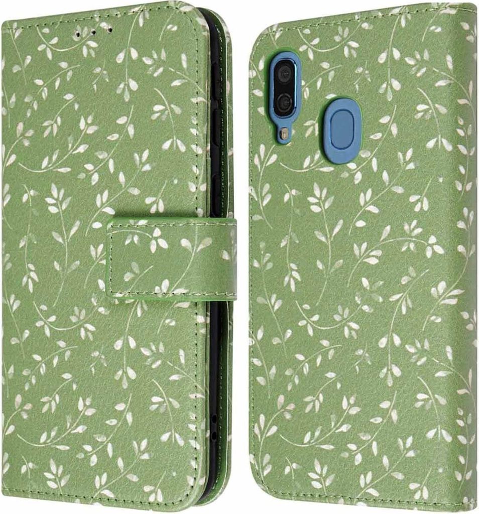 imoshion Design Klapphülle Samsung Galaxy A40 - Green Flowers