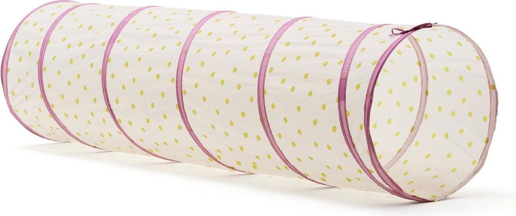 Kids Concept Spieltunnel Punkte rosa 180cm lang - D 47 cm - ab 18 Monate Kinder