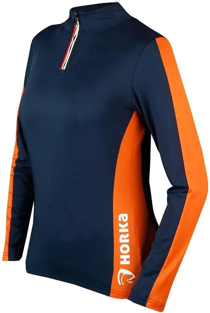 Maillot de Cross KNHS Eventing Respirant pour Femme Taille S Orange et Bleu