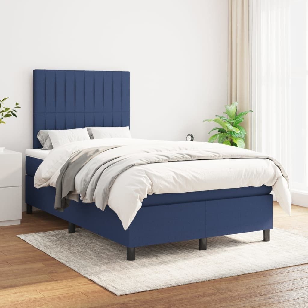 Maison Exclusive - Boxspringbett mit Matratze Blau 120x200 cm Stoff