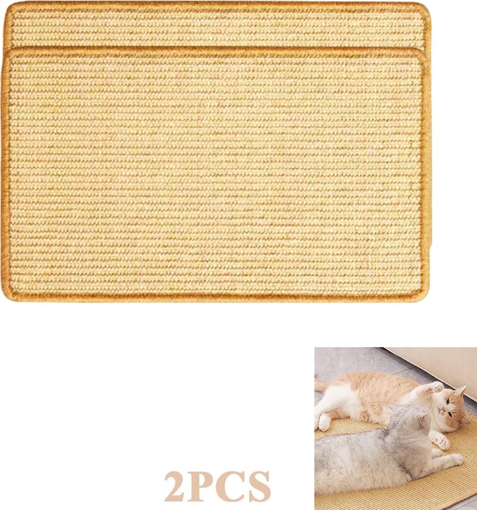 Katzenkratzmatte Sisal 25×50 cm, 2er-Set, Kratzfest, Möbel Produktbild 