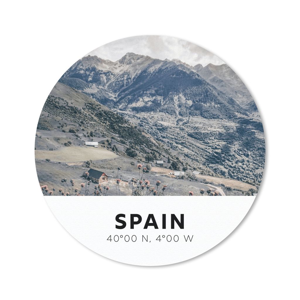 MuchoWow Mauspad Mousepad Spanien - Berge - Natur 50x50 cm - Mousepads - Maus Mat - Pad - Mausunterlage - Vinyl