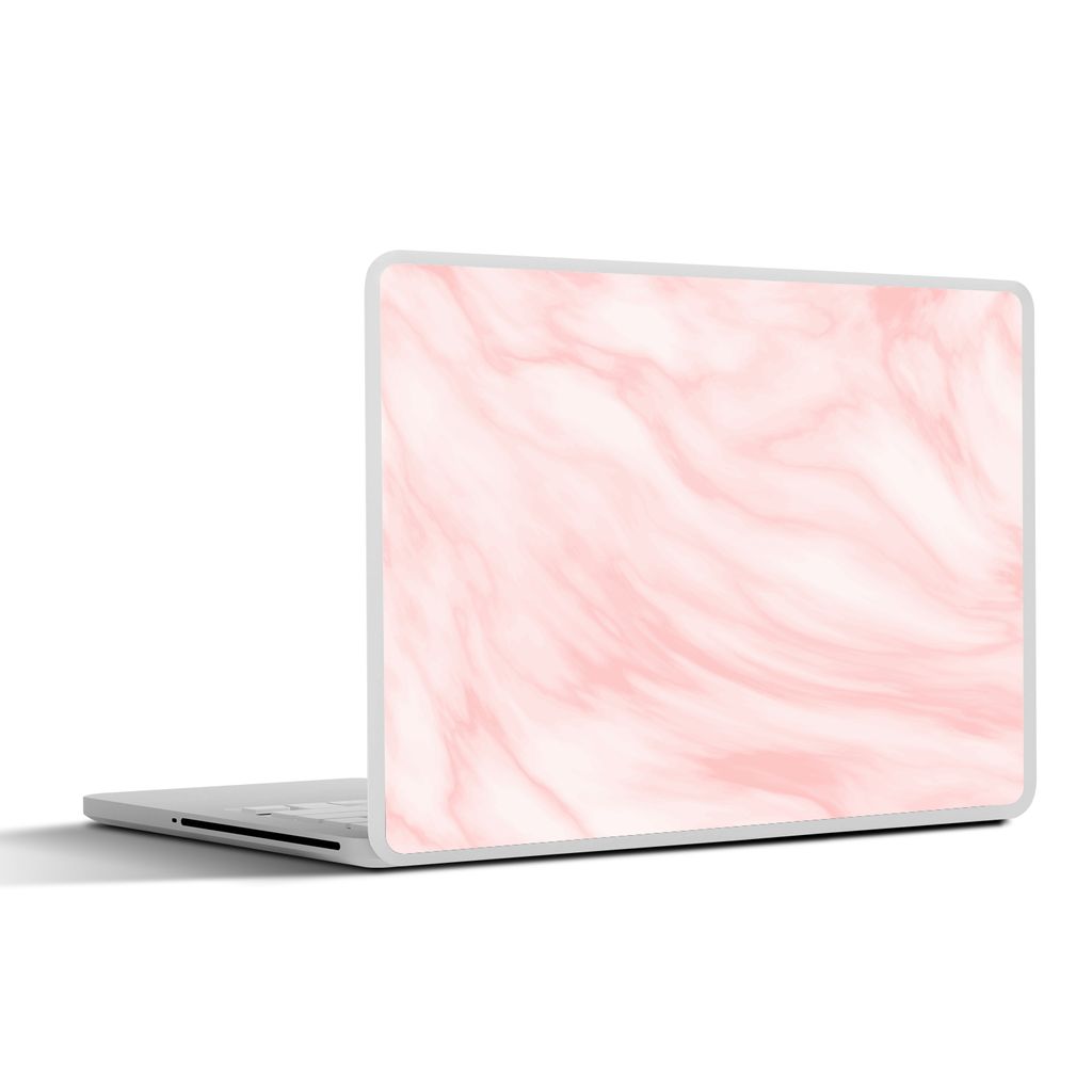MuchoWow Laptop Aufkleber Sticker Cover Marmor - Rosa - Weiß - Luxus - Marmoroptik 40x30 cm - Laptop Dekoration - Selbstklebend