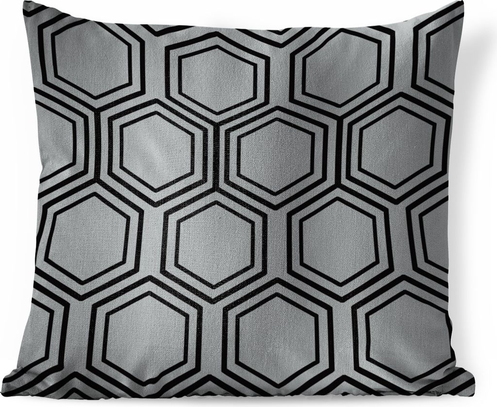 MuchoWow Zierkissen Sofakissen Wohnzimmer Dekokissen 60x60 cm Muster - Linie - Sechseck - Sitzfläche - Foto Polster