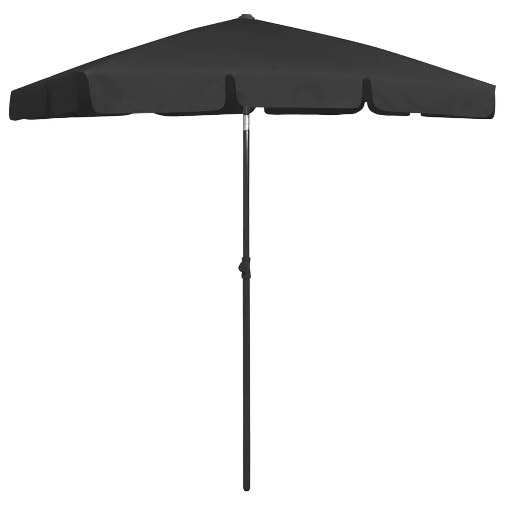 Parasol de plage rectangulaire Noir 180x120 cm avec protection ANTI-UV