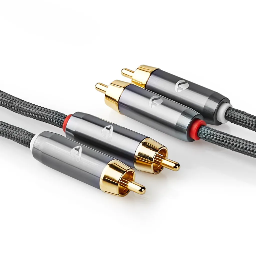 Câble RCA Stéréo Mâle Mâle 1m - Cordon Audio Double Blindé Haute Fidélité - 3