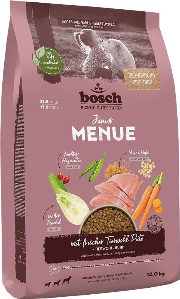 Bosch 12kg MENUE Junior Pute+Hafer&Hirse Produktbild 