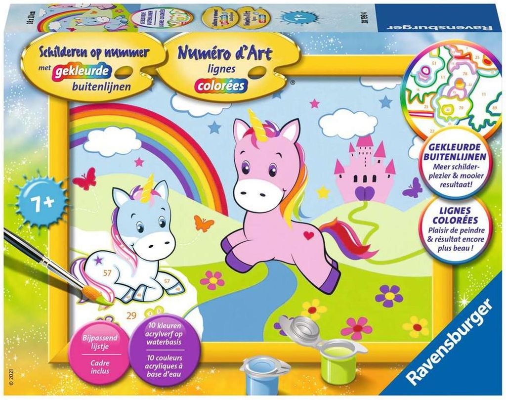 Ravensburger Malen nach Zahlen Einhornwelt Bastelset für Kinder