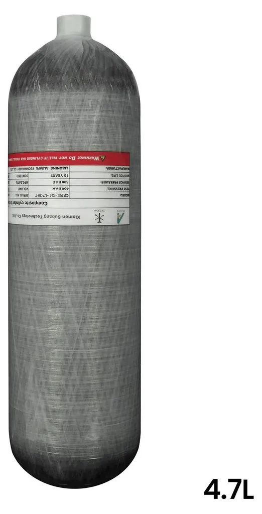 Bouteille de plongée compacte 4,7 L - Haute pression 300 bars en acier