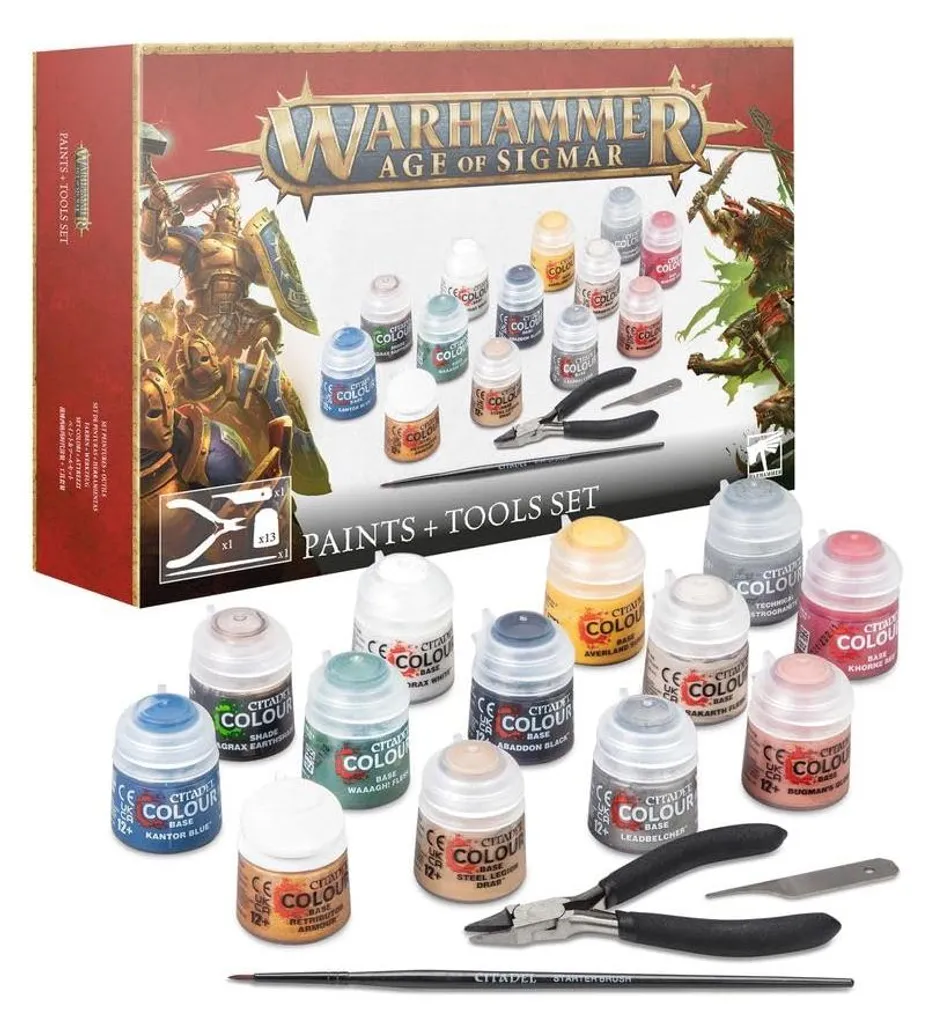 Finissez vos Figurines Warhammer : Ensemble Outils et Peintures (S)