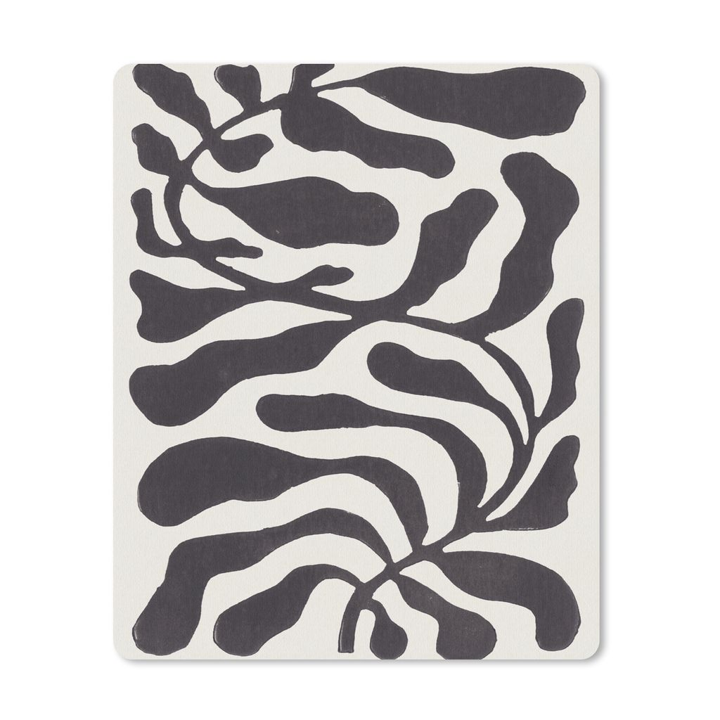 MuchoWow Mauspad Mousepad Blätter - Pflanze - Pastell - Schwarz 19x23 cm - Mousepads - Maus Mat - Pad - Mausunterlage - Mauspads - Spielen
