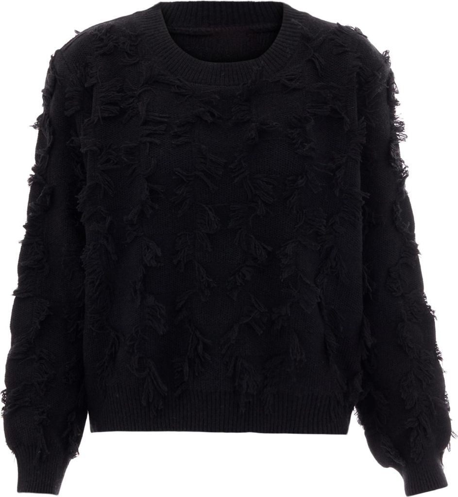 SWIRLY damen strickpullover - schwarz, XS/S