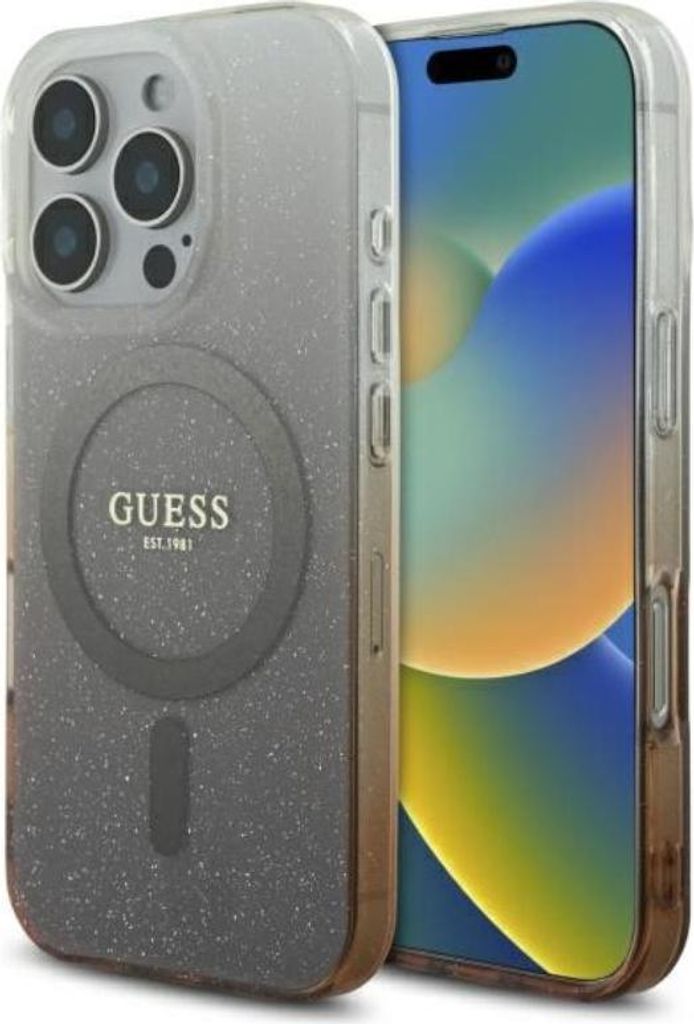 Guess GUHMP16XHGRCELW Custodia rigida marrone IML Glitter Immagine del prodotto 