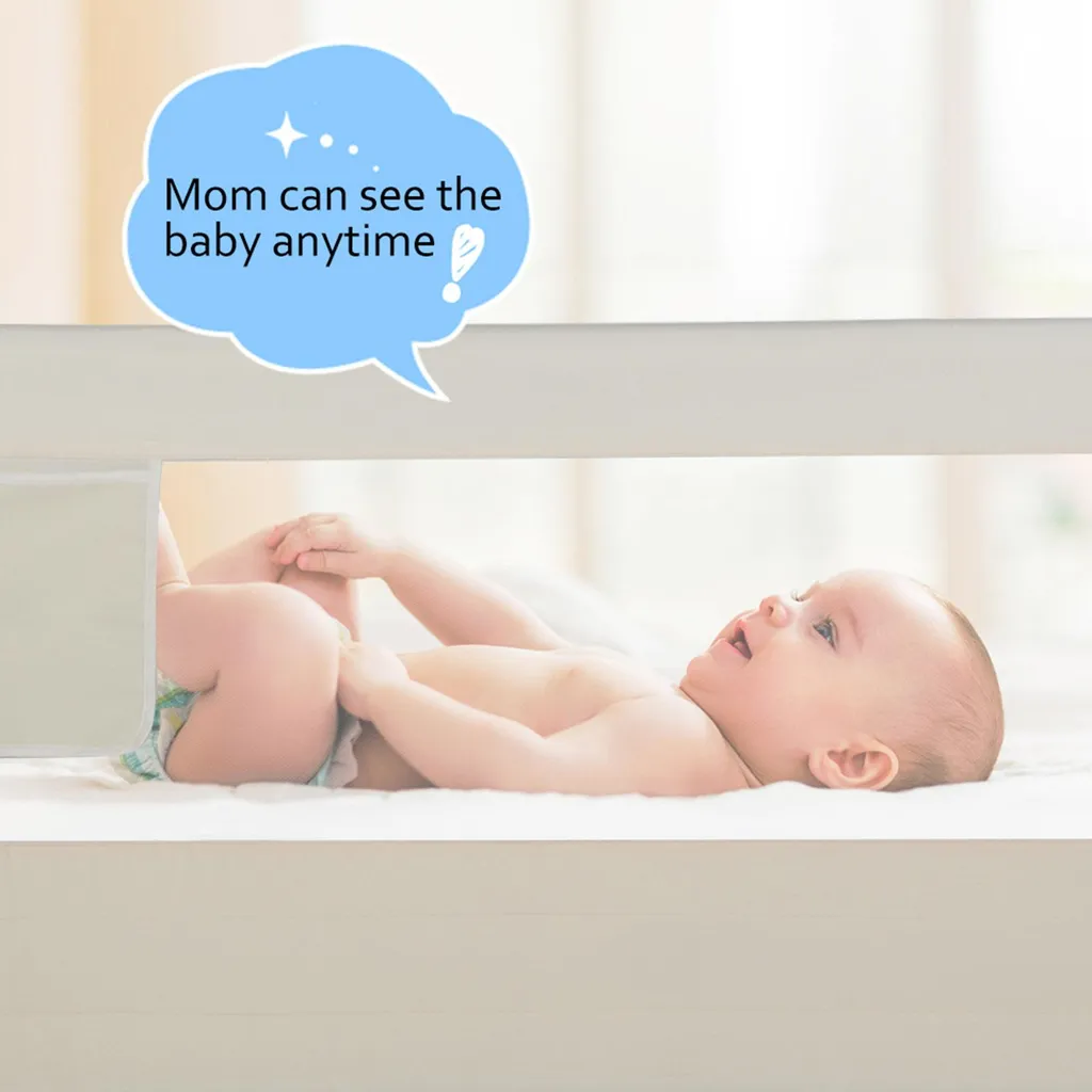 Barrière de lit bébé beige levable verticalement avec boucle de sécurité - 5