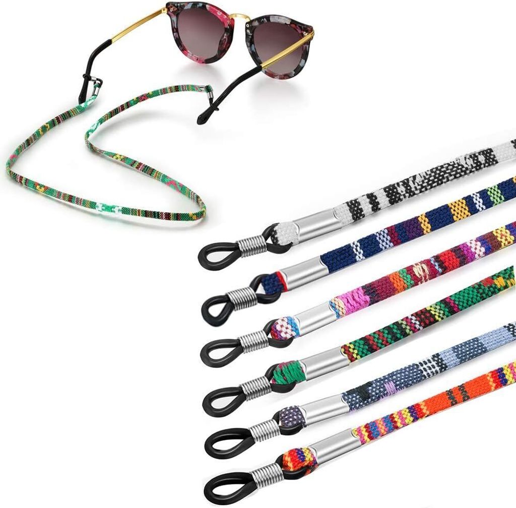 6 Stück Brillenkette Grobe Baumwolle Brillen Kette Sport Produktbild 