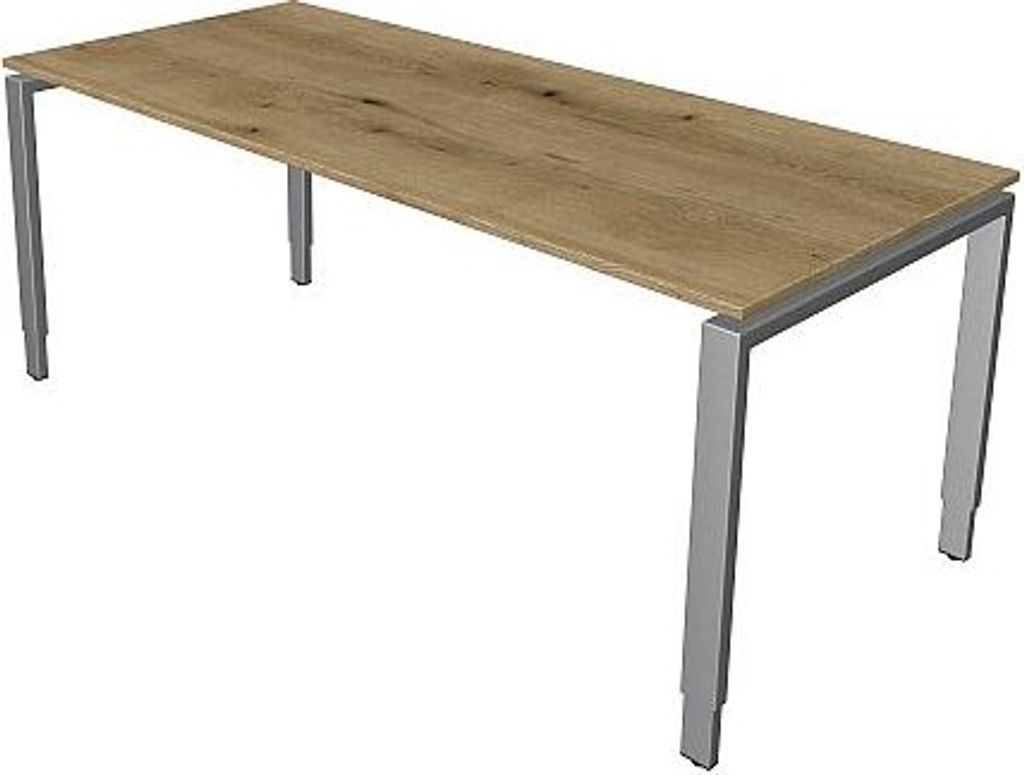 Kerkmann Schreibtisch 4132 Form 5 180x80x68-82 cm Vierfuß-Gestell höhenverstellbar Asteiche