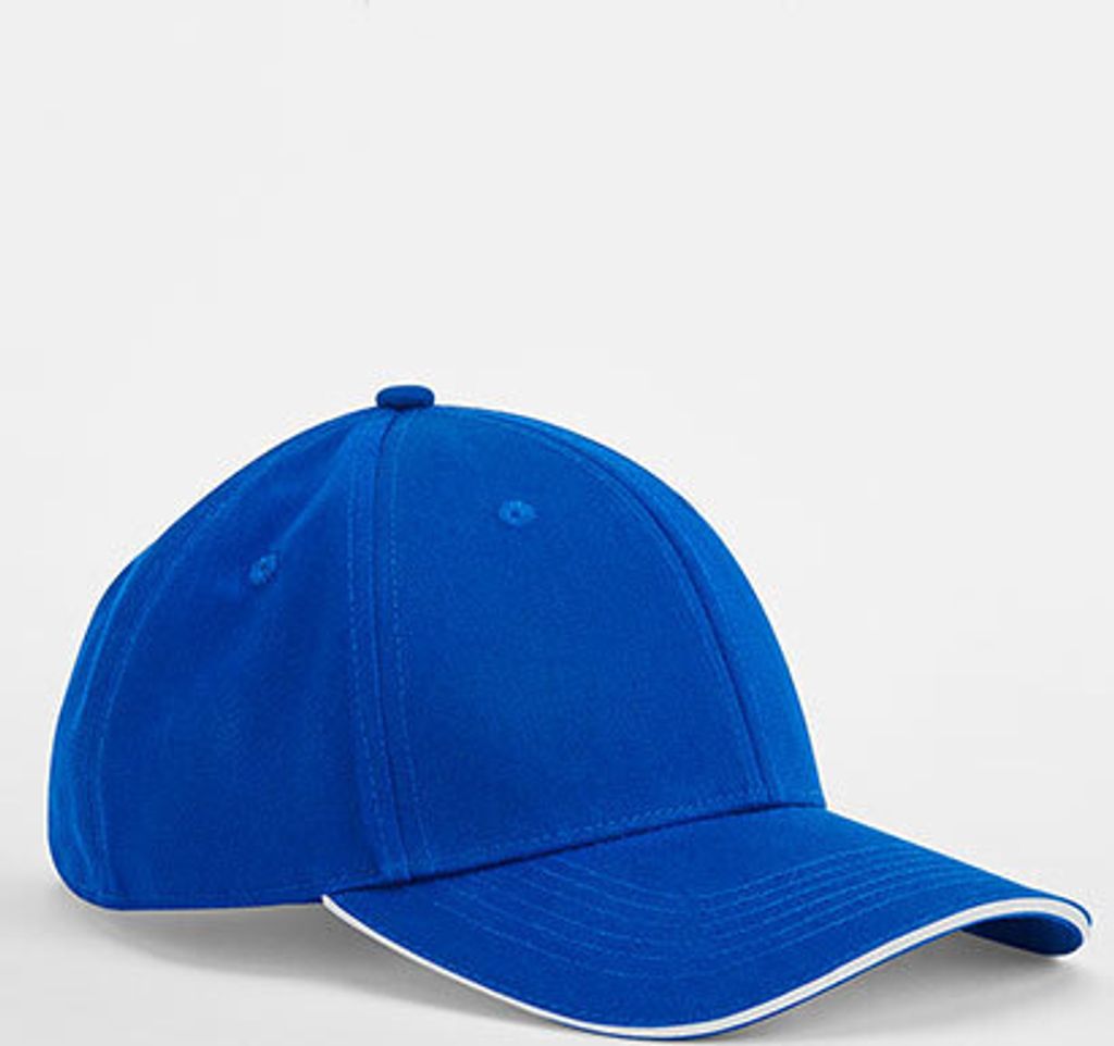 Beechfield B820C | EarthAware Classic Organic Baumwolle 6 Panel Cap - Sandwich Pe - Farbe: Bright Royal/White - Größe: One Size