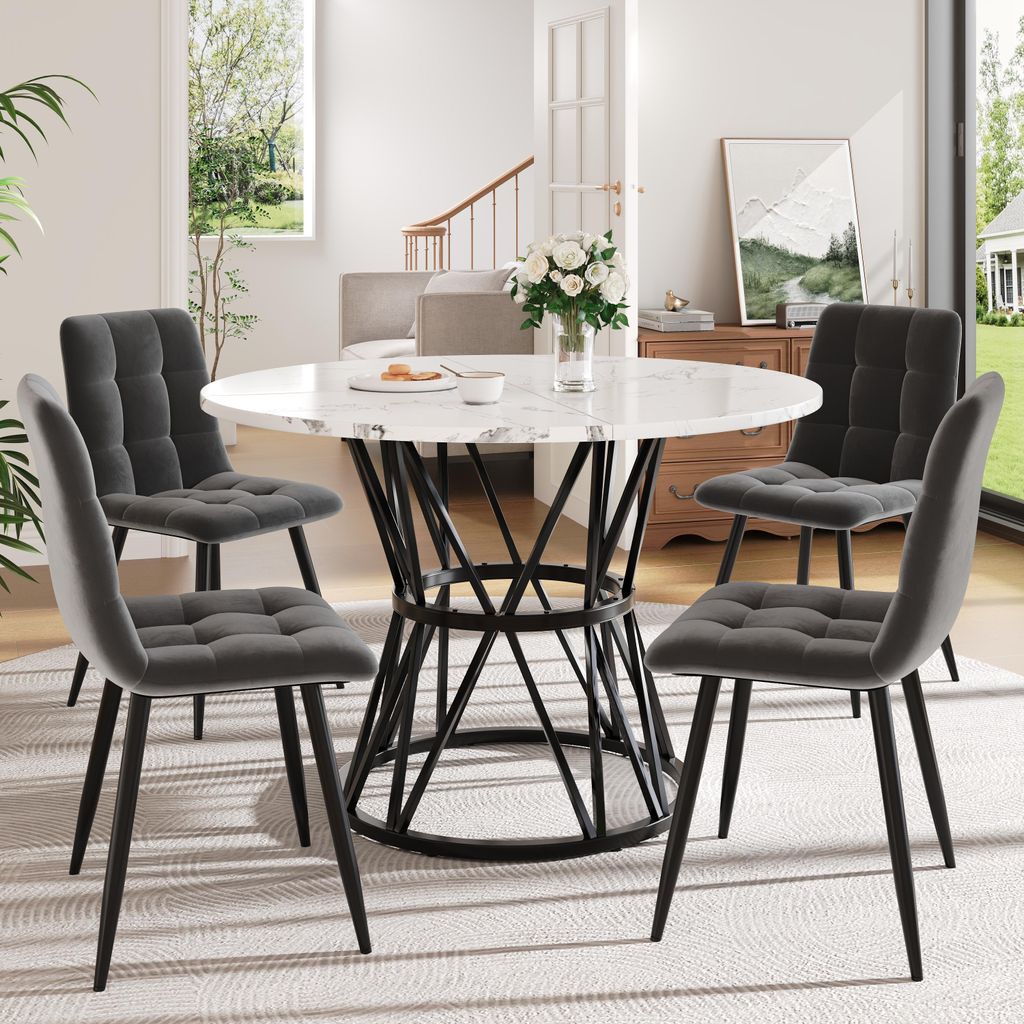 Esstisch-Set (5-teilig), Esstisch-Set mit 4 Stühlen, Produktbild 