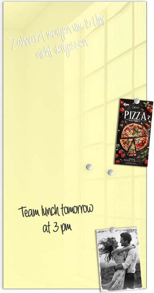 Magnettafel 50x100cm Pinnwand Whiteboard beschreibbar - Cremefarbener Hintergrund