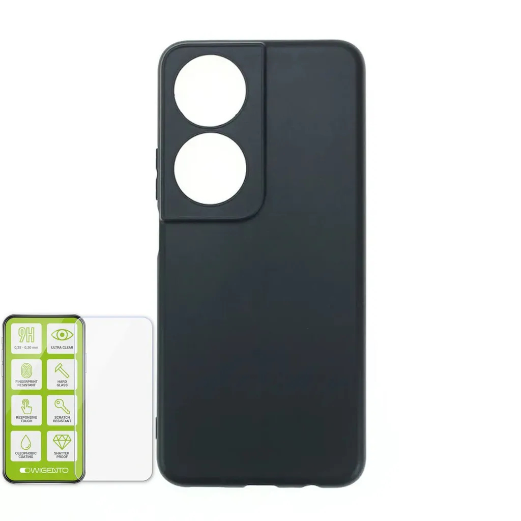 Honor X7b Cover Nero Lucido Vetro H9 | Protezione Silicone Urban Style