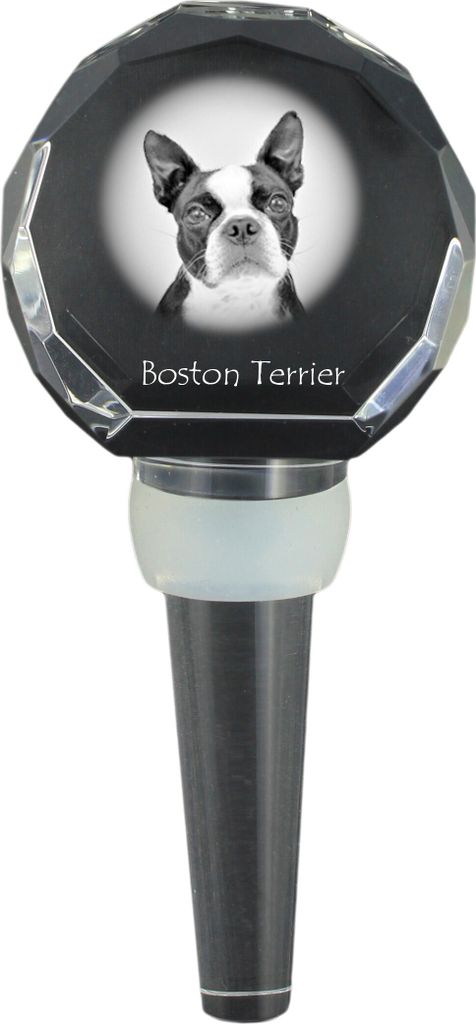 Boston Terrier - Kristallflaschenverschluss, einzigartiger Weinverschluss mit Foto, personalisiertes Geschenk für Sommelier der Marke Art-Dog