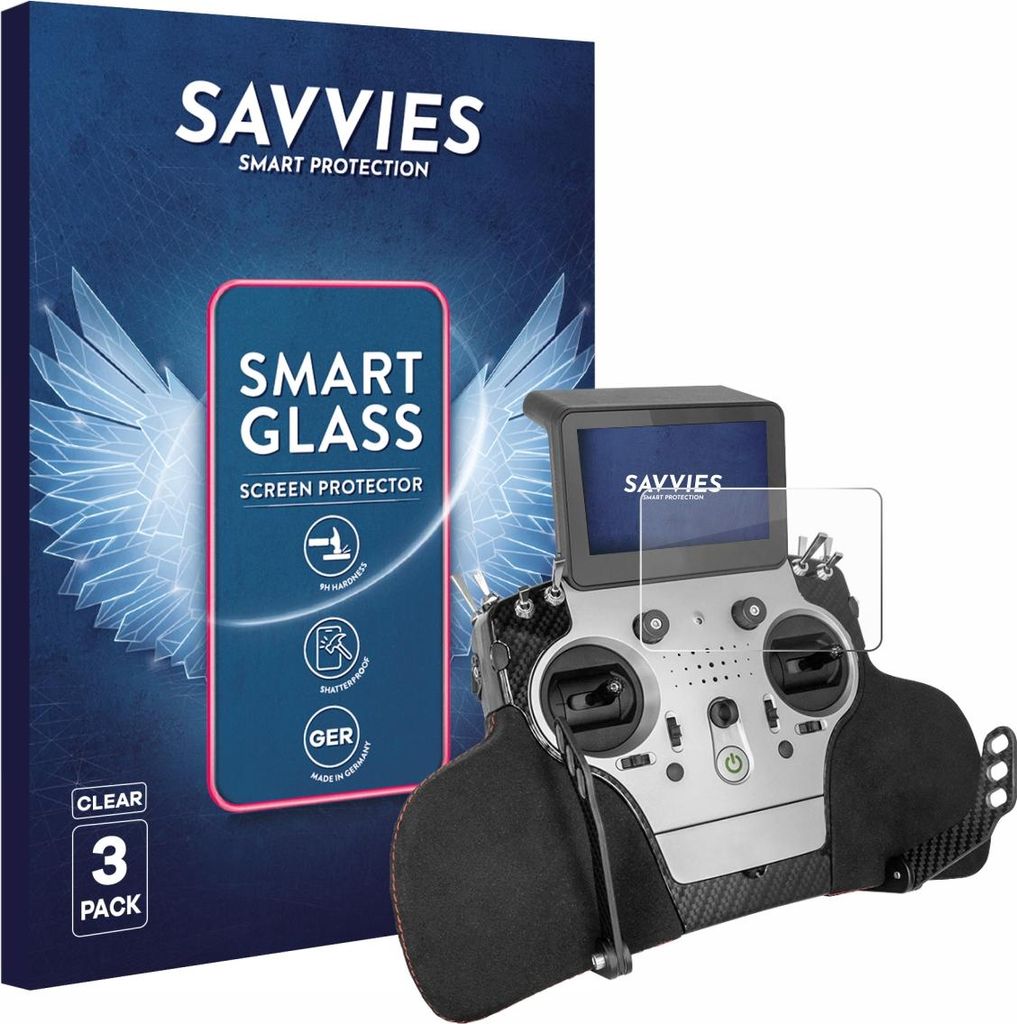 3x Savvies Schutzglas Folie für PowerBox Systems Core 9H Panzer Schutzfolie Glas Displayschutz klar transparent